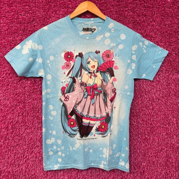 Hatsune Miko Kimono Virtual Singer Anime Tie Dye T-Shirt Small - Picture 1 of 4